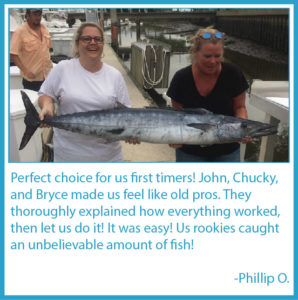 Wahoo Fishing Charters Charleston Testimonial
