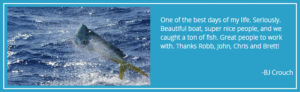 Wahoo Fishing Charters Charleston Testimonial