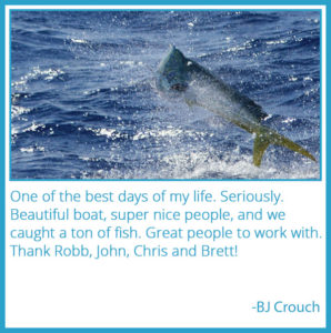 Wahoo Fishing Charters Charleston Testimonial