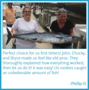 Wahoo Fishing Charters Charleston Testimonial